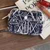 Simple Cute Embroidery Storage Bag Flower Korean Style Earphone Bag Cotton Linen Zipper Pouch Small Cosmetic Bag Student