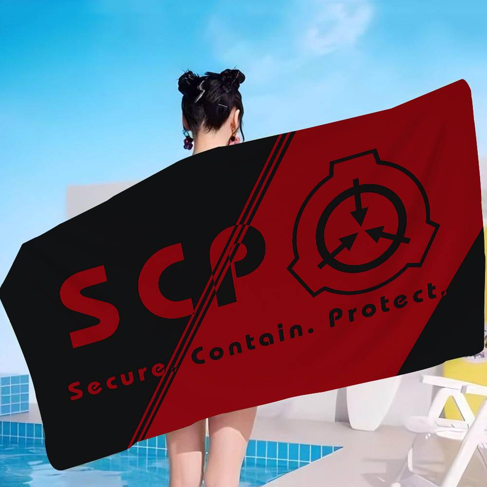 Scp F-Foundation Game  Microfiber Printed Beach Towel Mountain Climbing Yoga Beach Swimming Running Absorbent Soft Towel
