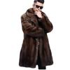 Mink Fur Coat for Men, Full Mink, Autumn and Winter, Thickened, Mid-Length, Large Size, Men's Faux Fur Casual Jacket, European and American Style