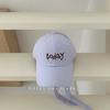 Korean style fresh striped bow tie baseball cap - sweet, versatile, preppy, sun protection, face-slimming duckbill cap