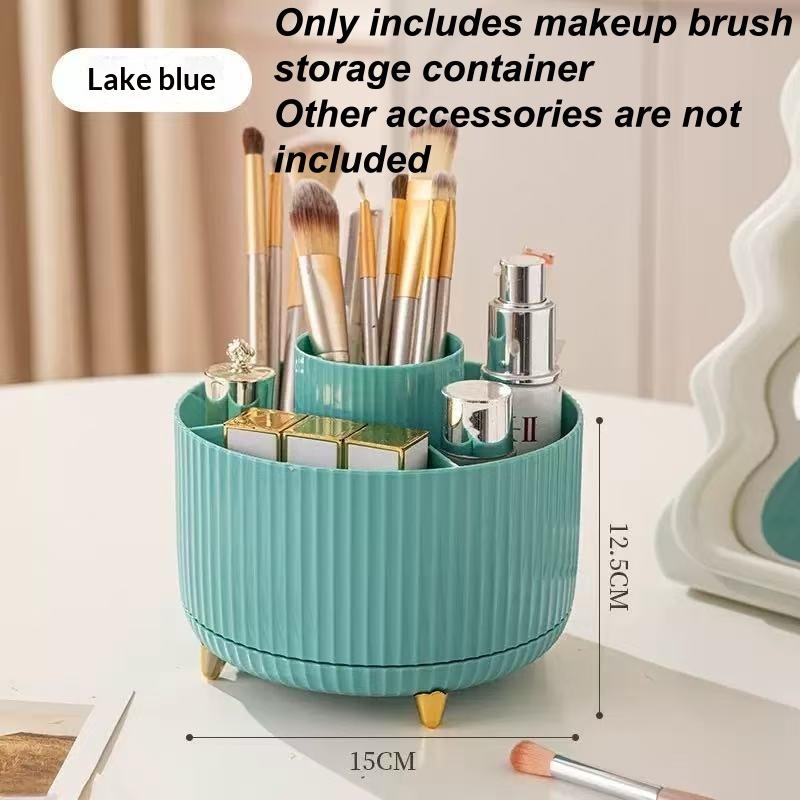1Pcs 5 Slot Cosmetic Organizer 360° Rotating Makeup Brush Holder For Nail Polishes Skincare Perfumes Desktop Vanity Storage
