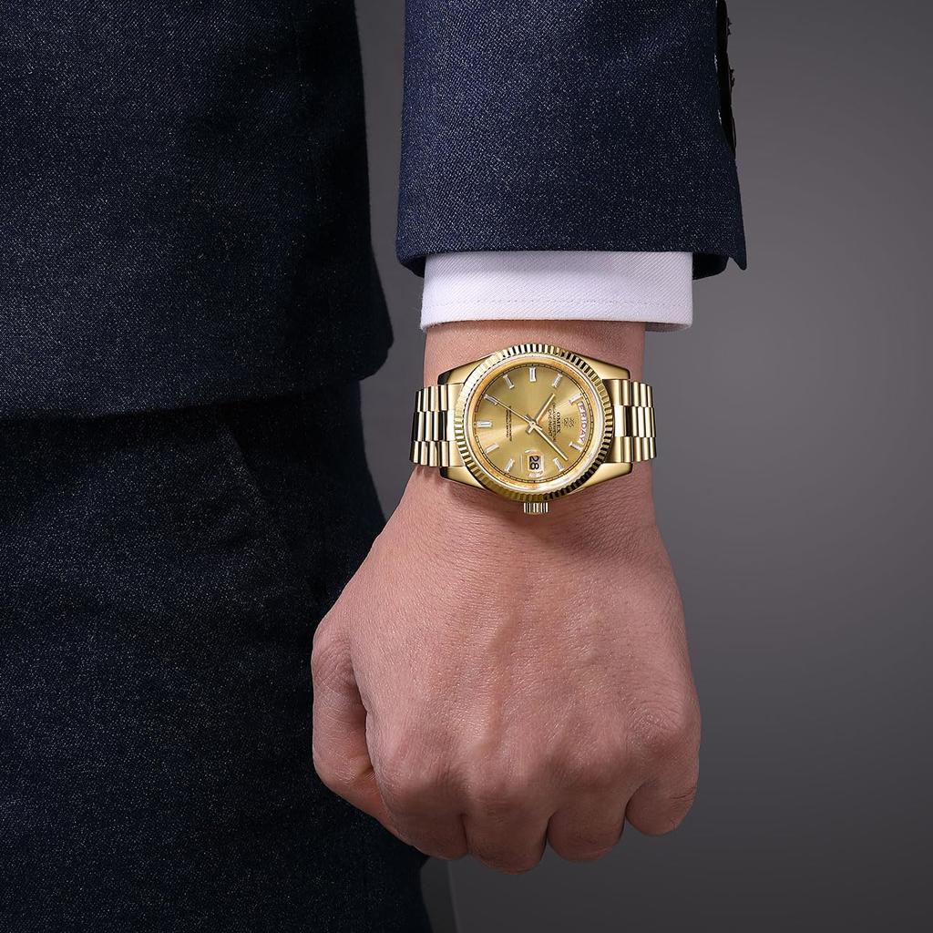 Ceas OMEX, ceas omeco, ceas omeco, omagiu, fabricat în Japonia, mecanism de lux, x ONE-NIGHT (aur aur)