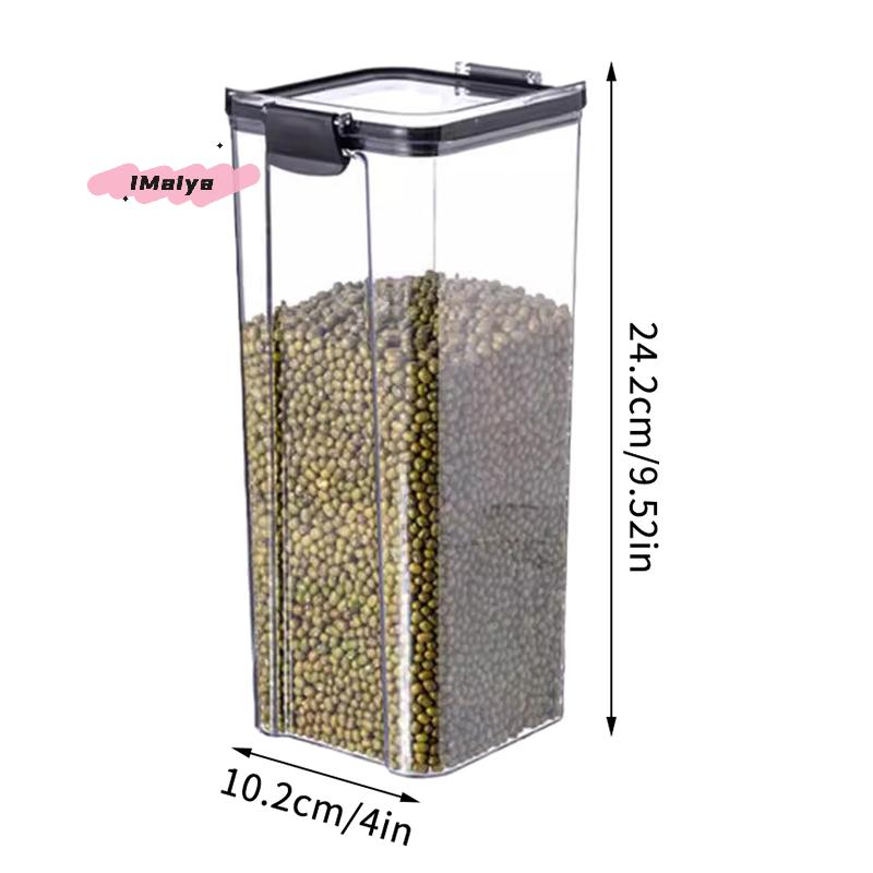 M-1Pc Airtight Plastic Food Storage Container Transparent Cereal Candy Jar With Lid Fridge Storage Box Kitchen