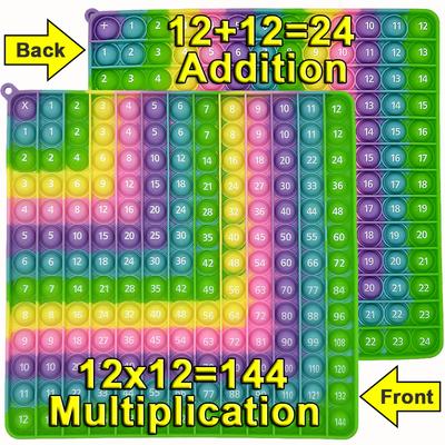 Macaron 12x12 & 12+12 תוספת כפל לדחוף את הבועה שלה פופ פידג'ט צעצועים, מספרי סיליקון צעצועים חינוכיים לימוד מתמטיקה