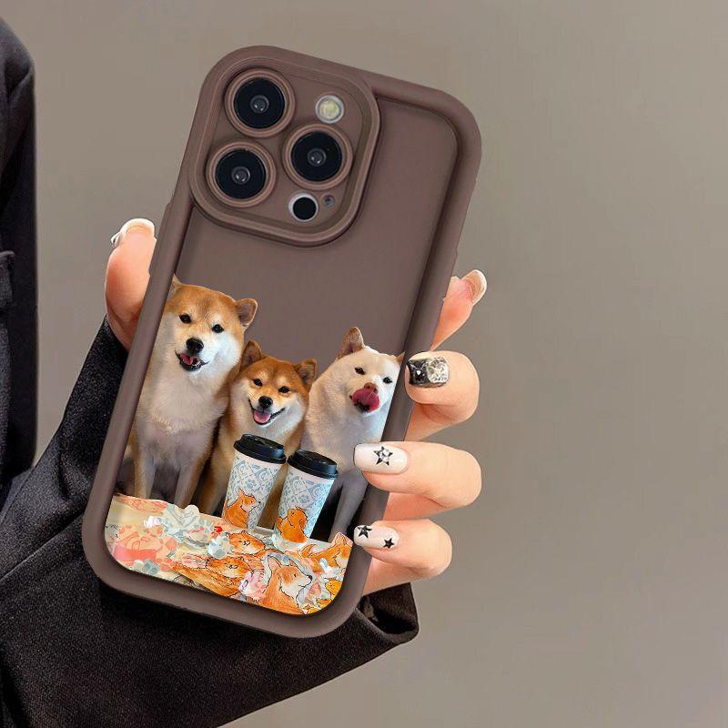 Milk tea dog for iPhone17ProMax mobile phone case 16 Apple 17 matte 14/15 premium 13 factory