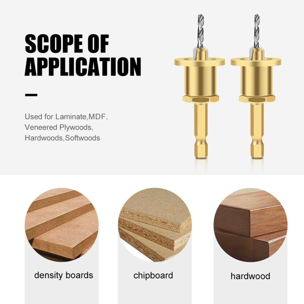 0.25inch Countersink Adjustable Self-Centering Drill Bit Replacement Wood Drill