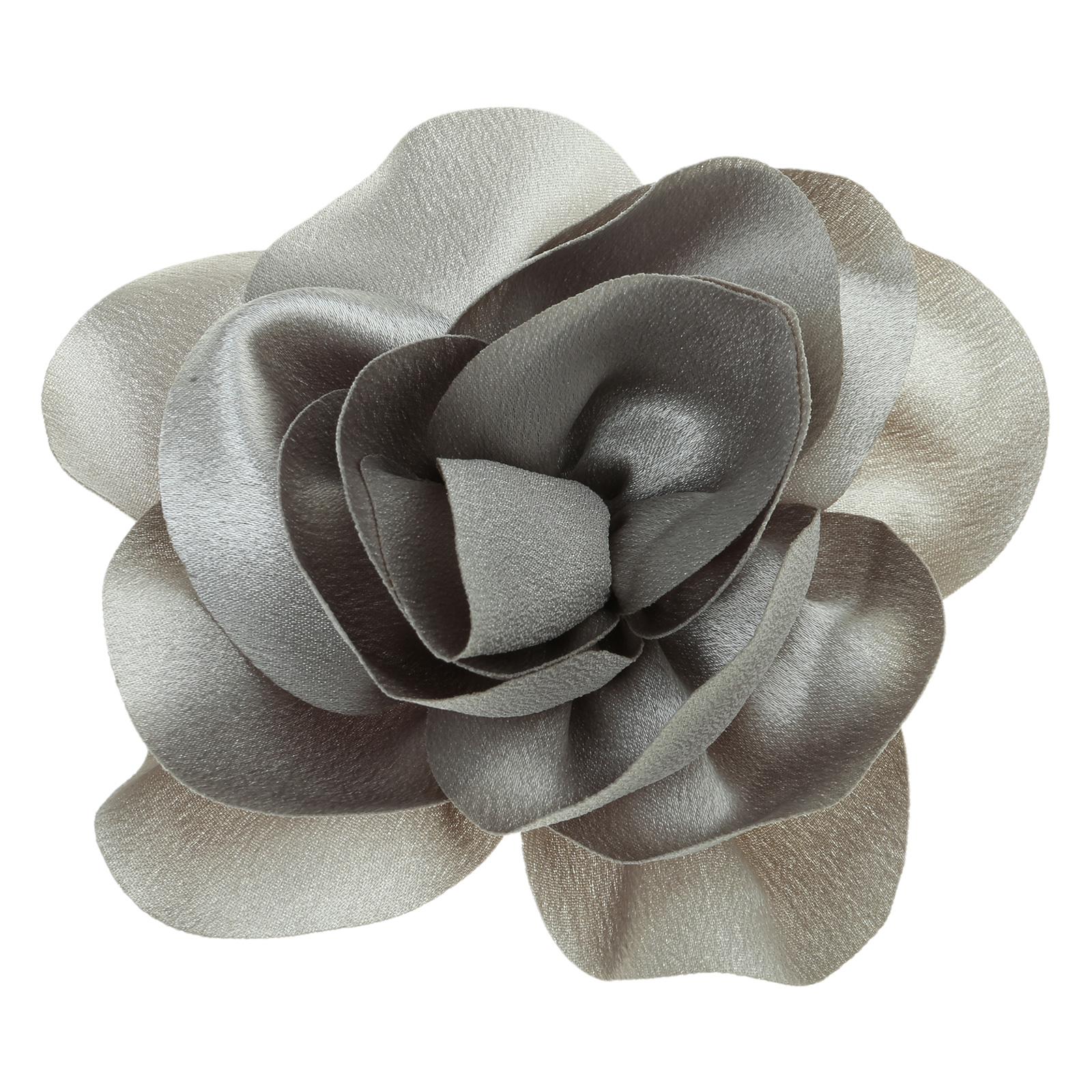 

Модная брошь-цветок из ткани Уникальный значок на лацкан в виде цветка из ткани Изящная брошь-булавка для празднования годовщины 1 серый