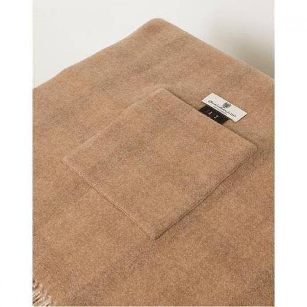 Daks Cashmere 100  Brown Check Reversible Shawl Scarf Dbmu5f833w2