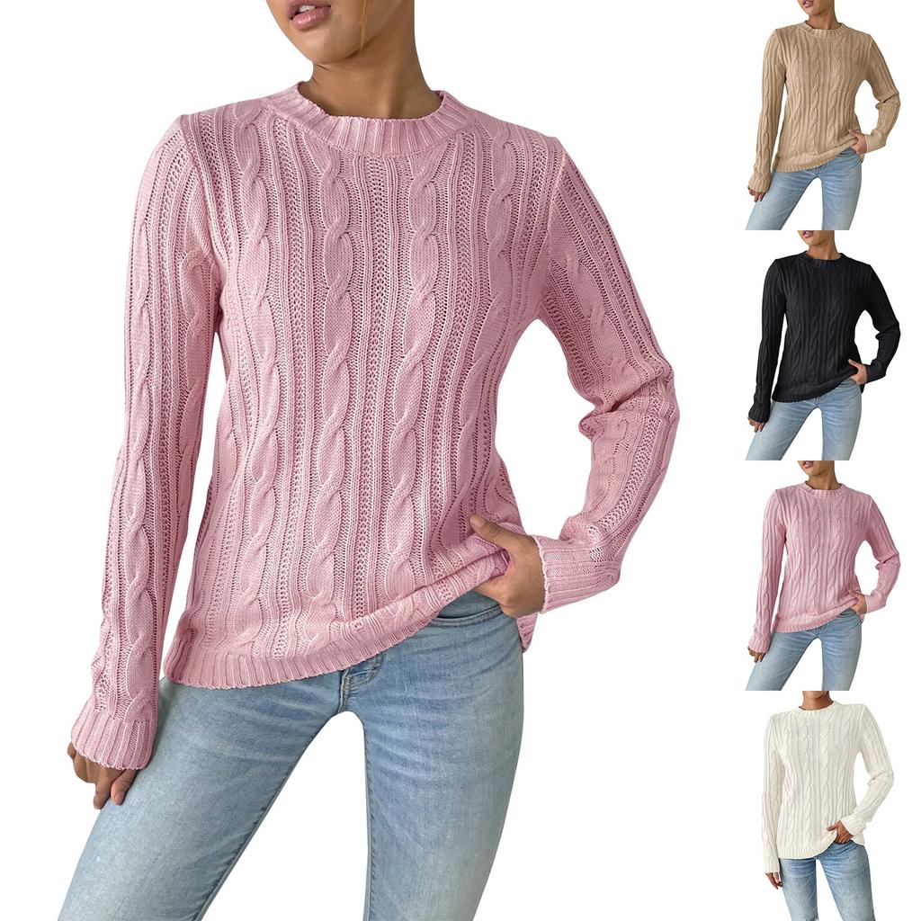 Women's Autumn And Winter New Round Neck Pullover Casual Bottom Knitting Long Sleeve Sweater