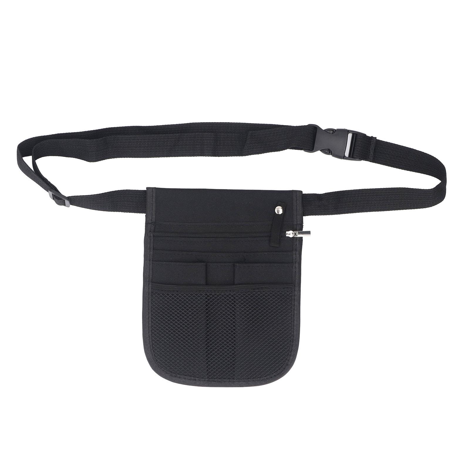 

Поясная сумка медсестры с сетчатым карманом для хранения вещей, водонепроницаемый пояс для инструментов медсестры для стетоскопов чёрный