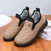 Women's Winter New Low Top Flat Sole Cotton Shoes Soft Sole Non Slip Waterproof Plush Warm Slip On Round Toe Elderly Snow Boots