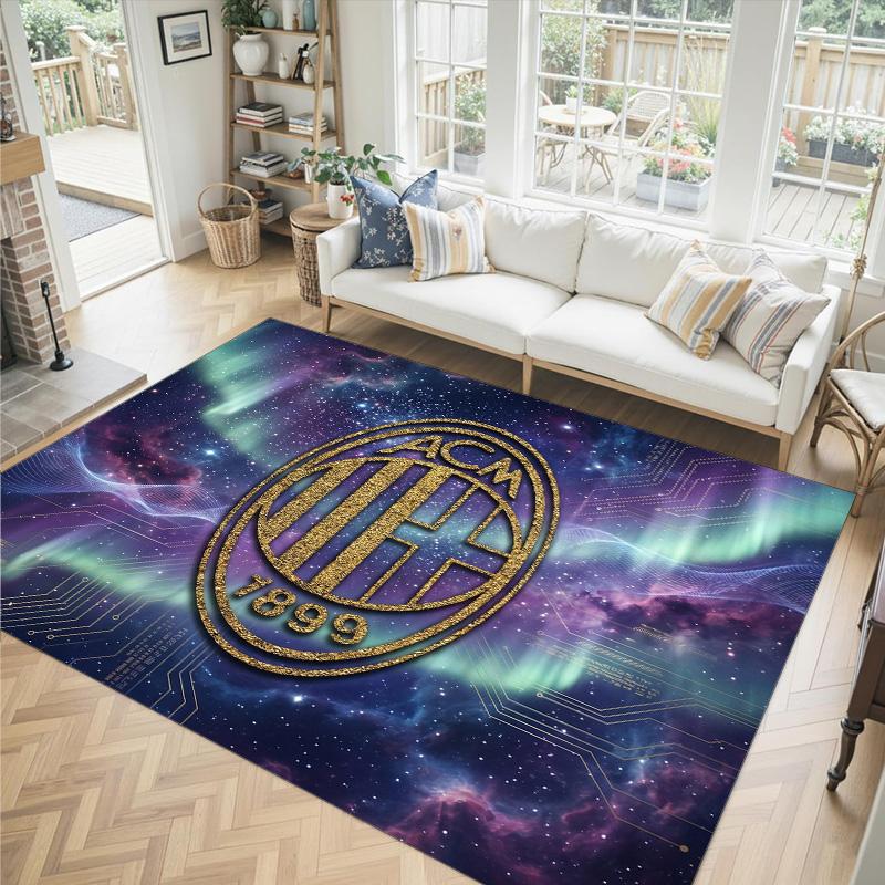 AC Milan Design Crystal Velvet Carpet Cozy Non?Slip Printed Rug For Bedroom Living Room Entrance