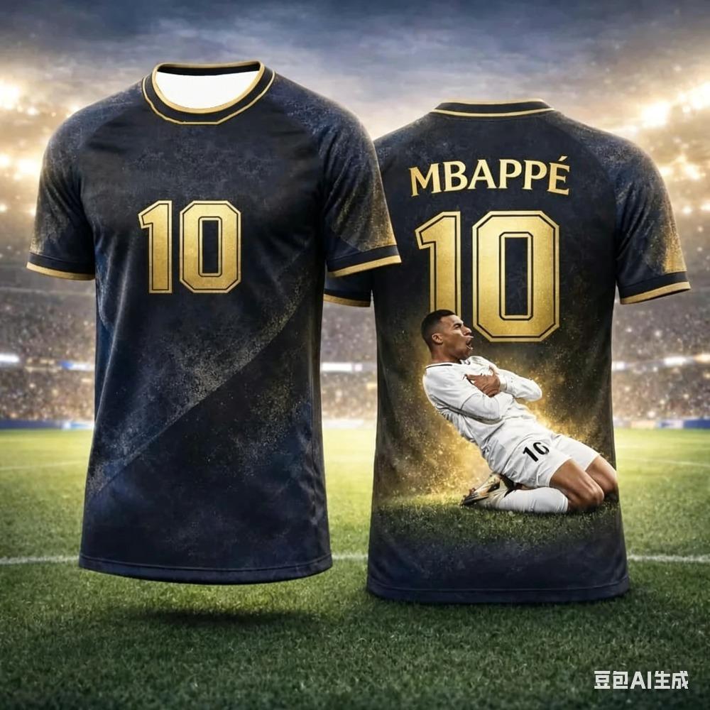 Summer New Model Mbappé 3D Printed Children's Football T-shirt Is Moisture-wicking and Breathable, Suitable for Daily Wear.