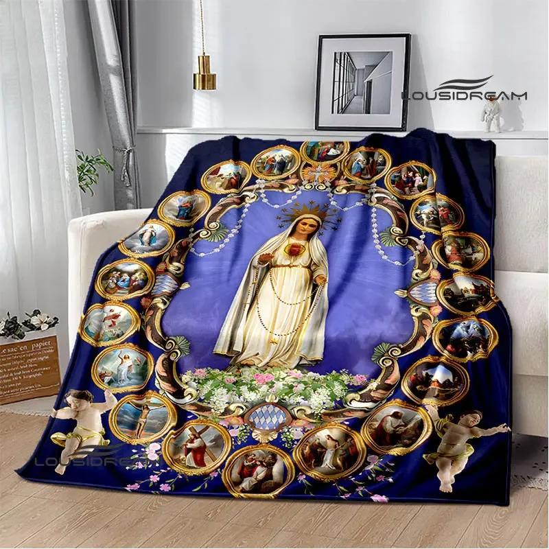 Virgin Mary Faith Print Blanket Flannel Soft Comfort Blanket Home Travel Blanket Kids Warm Blanket picnic blanket birthday gift
