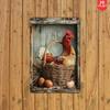 Metal Chicken Egg Farmhouse Tin Sign Vintage Wall Art Rustic Kitchen Decor Country Living Retro Plaque