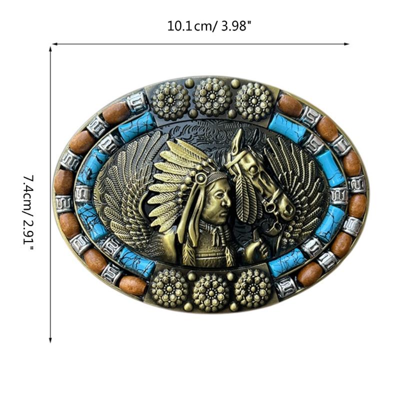 Western Horse Pattern Belt Buckles Detachable Creative Unisex Buckles Belt for Western Themed Parties