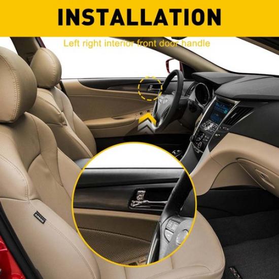 2Pcs Left + Right Interior Door Handle Chrome Set For Hyundai Sonata 2011-2014