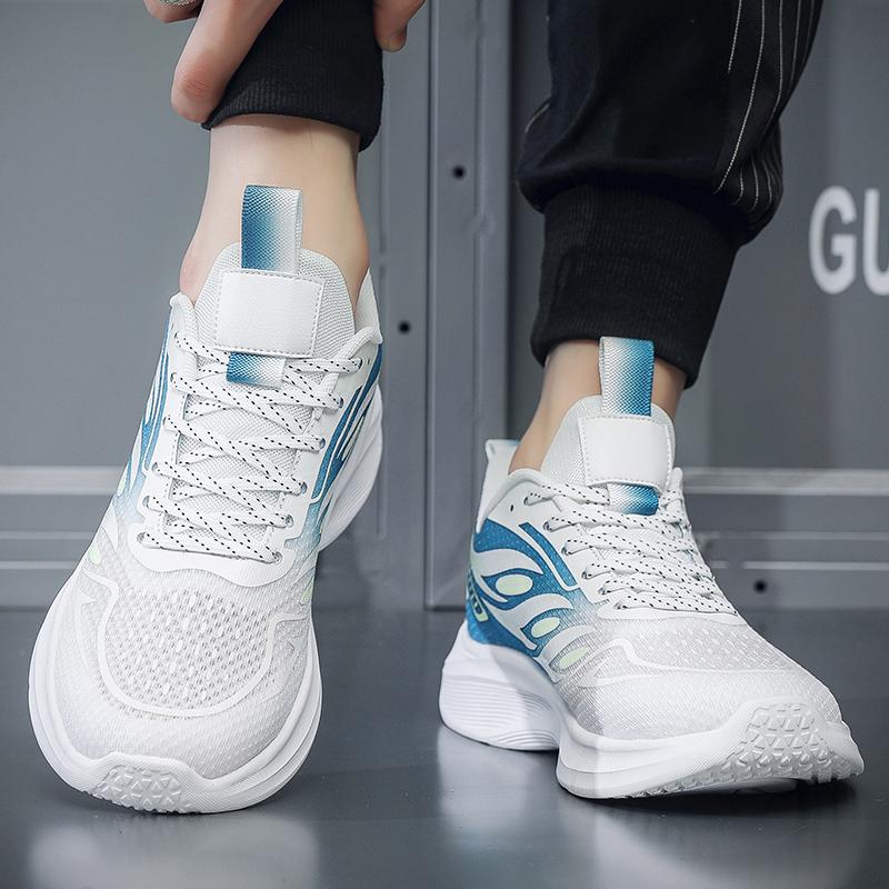 Men's Shoes Big Size 50 Super Light Running Shoes Foreign Trade Casual Shoes Mesh Surface Flying Woven Breathable Sneakers