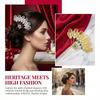 Crystal Rhinestone Flower Hairpin Metal Ethnic Headdress Jewelry Thai Style Leaf Hair Stick  Party