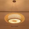 LED Rustic Style Pendant Light DIA.40 Creative Decoration Bamboo Art  Pendant Lamp Chandeliers Restaurant Teahouse