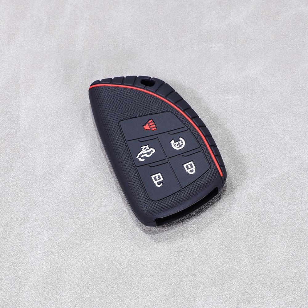 Silicone Car Key Case Cover Honeycomb Pattern Compatible With Buick Envision S Avenir Chevrolet 5 Button Keyless Remote Key Fob