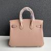 Gold Buckle Classic Fashionable Women's First-layer Cowhide Lychee Leather Handbag