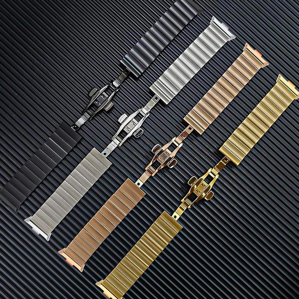 Bracelet en Acier Inoxydable Pour Xiaomi Mi Band 9 Pro 8 Pro Bracelet Métal Business Pour Redmi Watch 4/5 Accessoires de Bracelet Correa