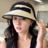 Bow Empty Top Straw Hat Women Summer Travel Shade Cap Outdoor Sun Protection Top Sun Hat Women