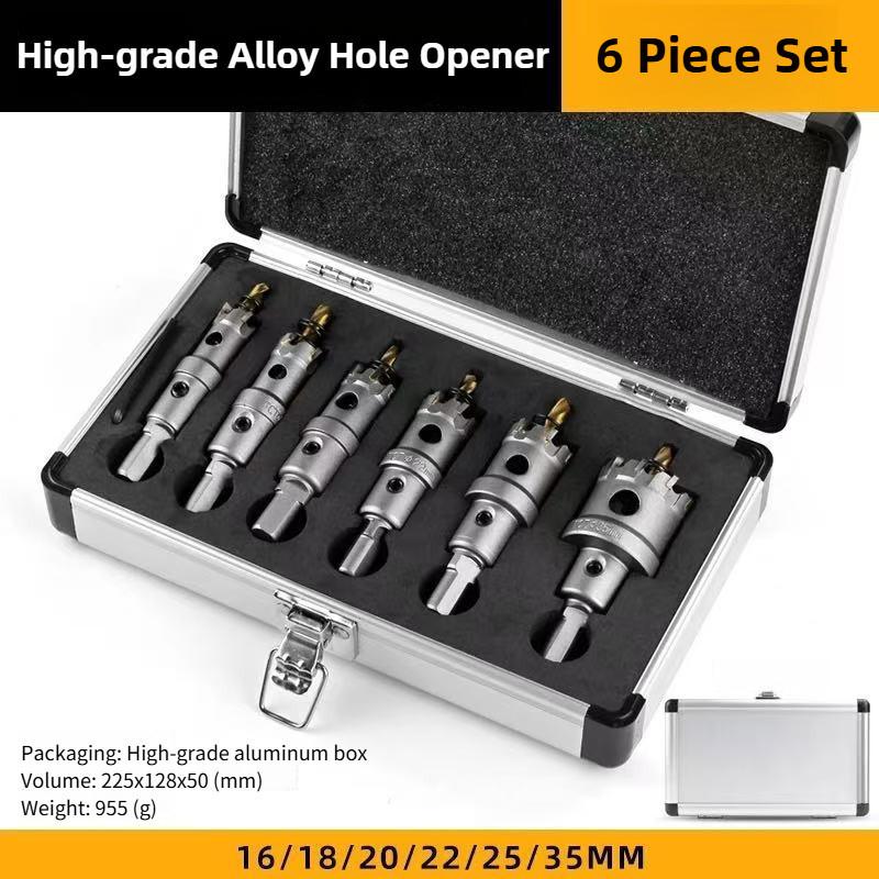 6PCS/10PCS Upgrade Heavy Duty Carbide TCT Carbide Hole Saw Kit Professional Hard Metal Hole Opener