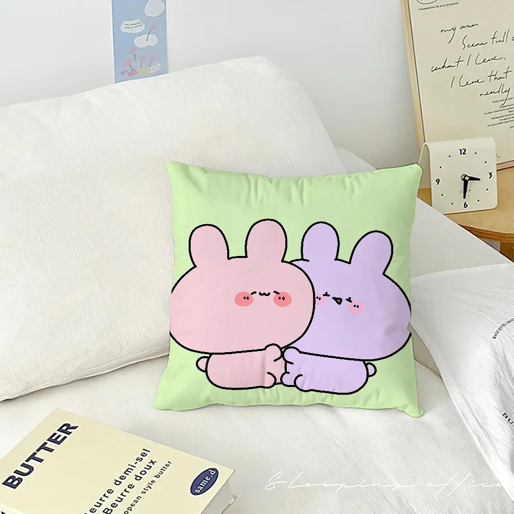 Kawaii A-Asamimichaans Cute Pillow Case Sofa Decorative Home Double-sided Printing Short Plush Cushion Cover