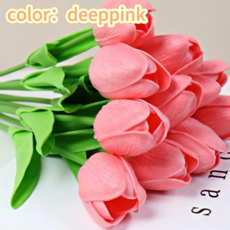 5/10Pc Premium Tulip Artificial Flowers, Real Touch Tulip Bouquet, Decorative for Wedding Home Party Christmas Candy Birthday