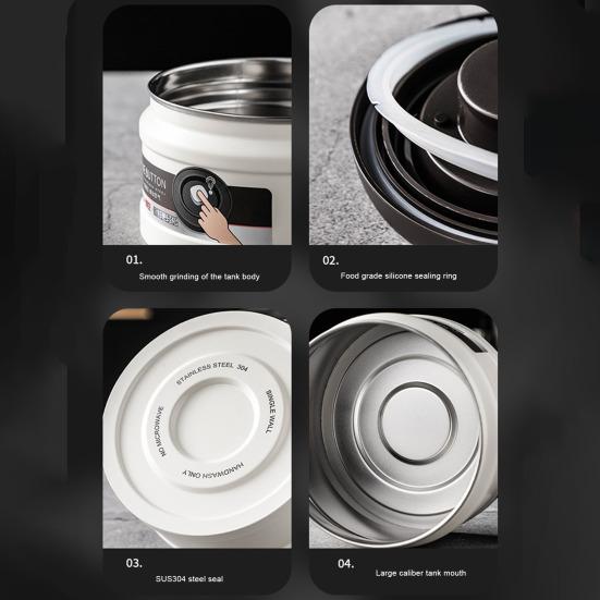Stainless Steel Vacuum Storage Tank for Tea Leaves Moisture Proof & Dust-Proof Coffee Bean Container 750/1100ml Capacity Sealed Food Jar for Grain Nut