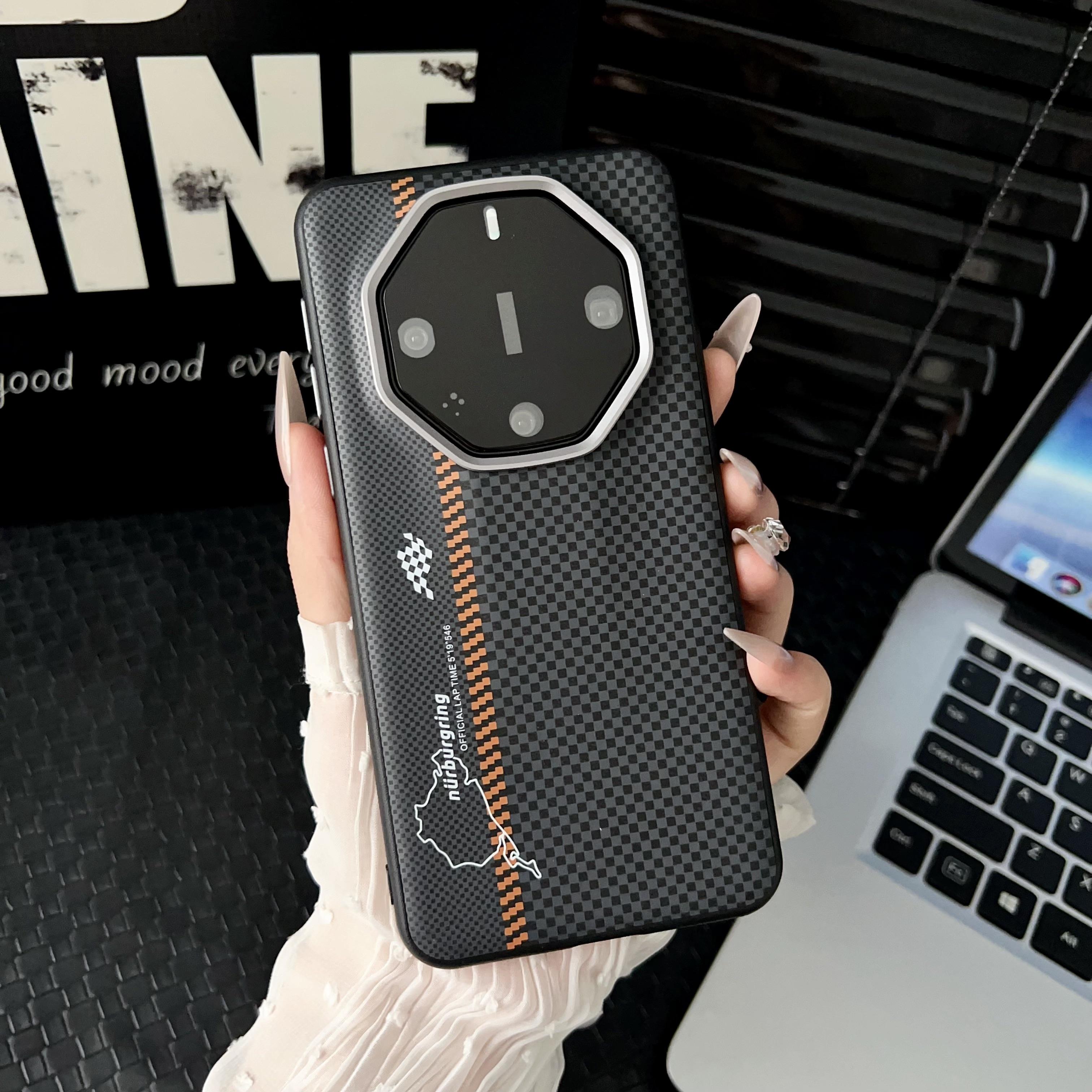 

For Huawei Mate 60 60 Pro 60 Pro Plus 60 RS Large Hole Textured Color-Blocked Anti-Fingerprint Anti-Drop Phone Case For Mate 60