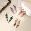 High-end Noble Handmade Long Fringed Crystal Earrings Colorful Zircon Heavy Industry Earrings Temperament Elegant Earrings