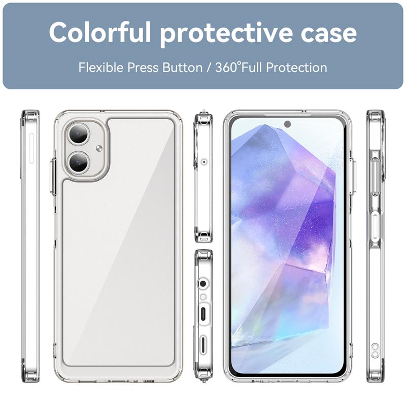 Etui Pokrowiec na Samsung A06 Samsung Galaxy A06 Capas Nowy Wstrząsoodporny Bumper na Telefon Przezroczysta Kolorowa Ramka Przezroczysty Samsung A06 A 06