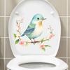 Bird Flower Toilet Sticker Removable Self-adhesive Waterproof PVC Living Room Wall Art Bathroom Toilet Lid Decoration Decal
