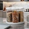 6 Pieces Food-Grade 6 Grids Grain Storage Box Airtight Rotating Rice Container  Home Use