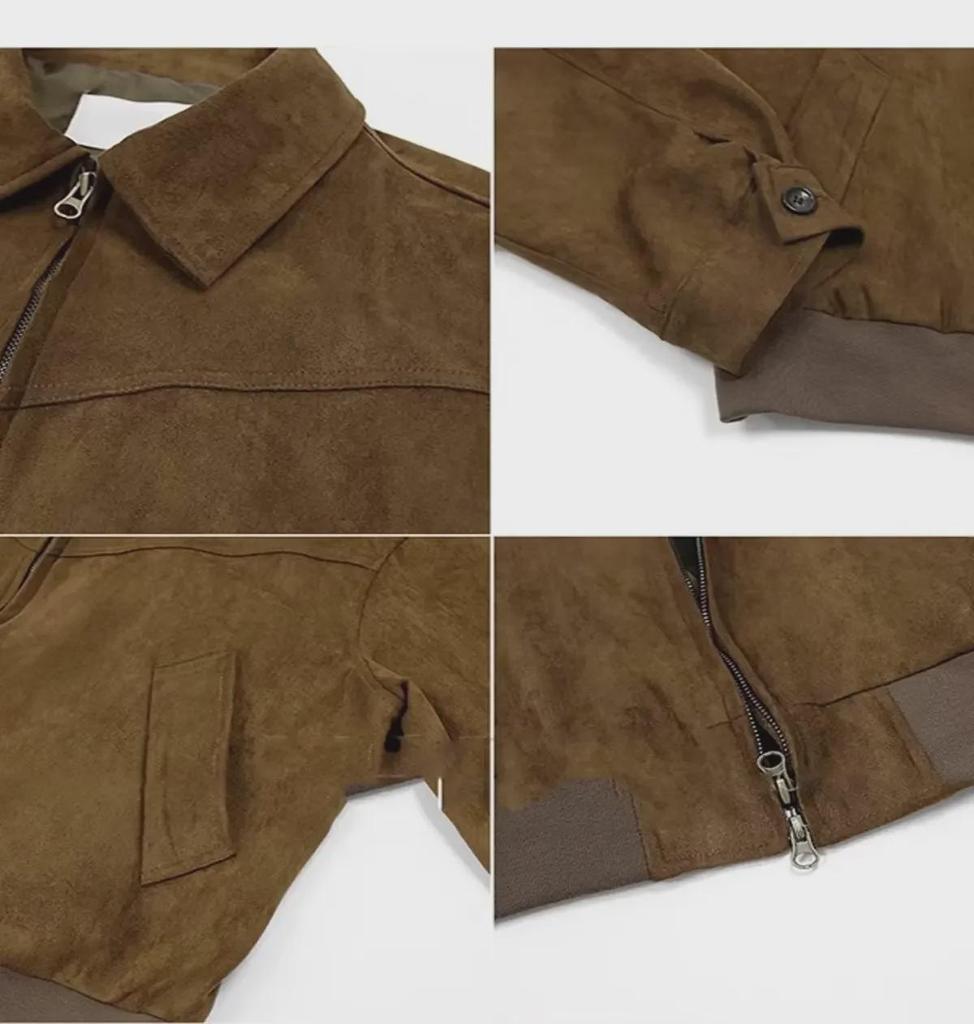 Men's Retro Suede Motorcycle Jacket - Autumn/Winter Lapel Flight Style