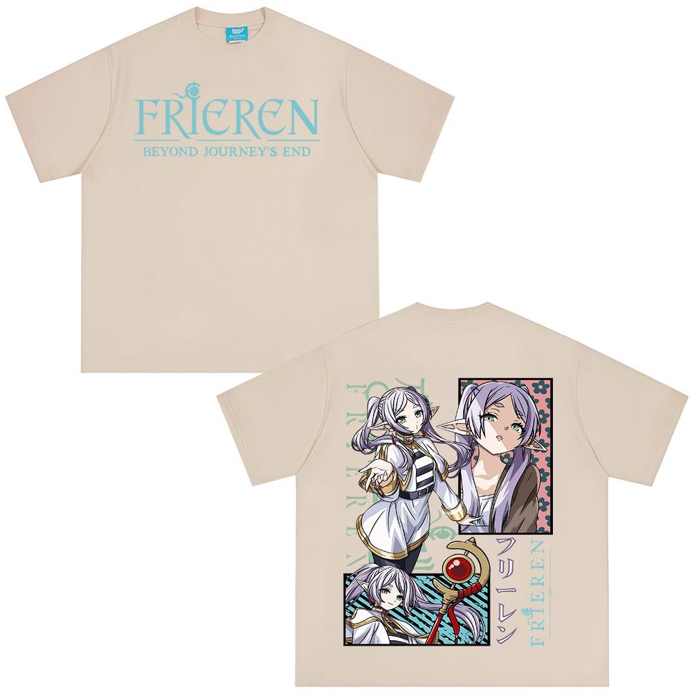 Anime Frieren Beyond Journeys End Frieren Koszulka Graficzna Mężczyźni Kobiety Odzież Moda Harajuku Y2K Krótki Rękaw Letnia Koszulka