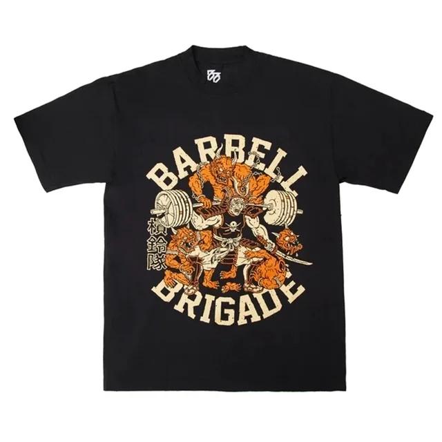 Barbell Brigade Men's Oversized Cotton T-Shirt Sports Gym Fitness Streetwear Loose Unisex Short Sleeve Tees