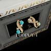 Vintage Turquoise Silver Needle Earrings: Luxurious, Retro, and Versatile Accessories for Women
