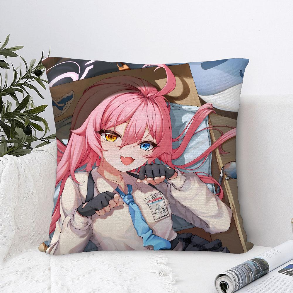 B-Blue Archive Anime Pillow Case Sofa Decorative Home Double-sided Print Plush Square Throw Pillow Covers Cushion Decor Cover