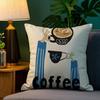 Creative Coffee Illustration Pillow Case Plush Fabric Soft Double Sided Print Home Sofa High Quality Cushion Cover Throw