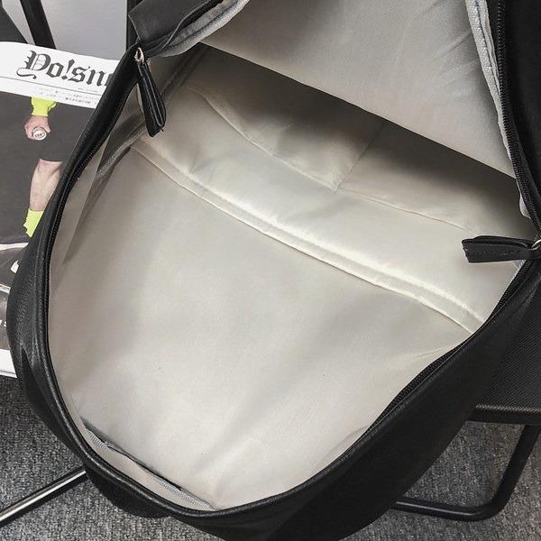 Large Capacity PU Leather Backpack - Unisex Casual Travel & College Bag