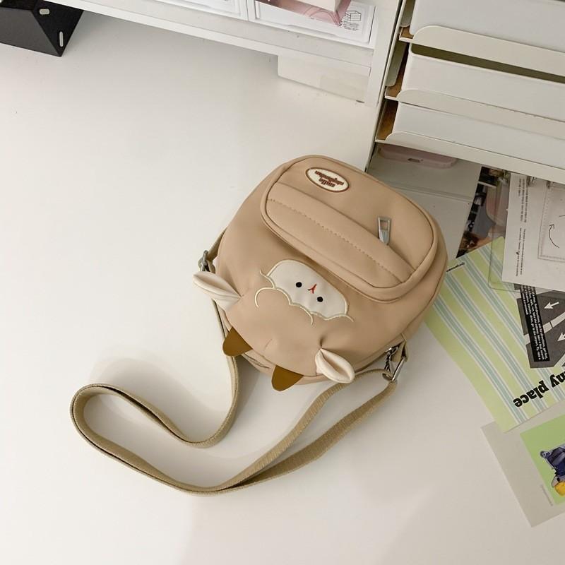 Adorable Mini Lamb Shoulder Bag Lightweight Canvas Backpack For Kids And Teens