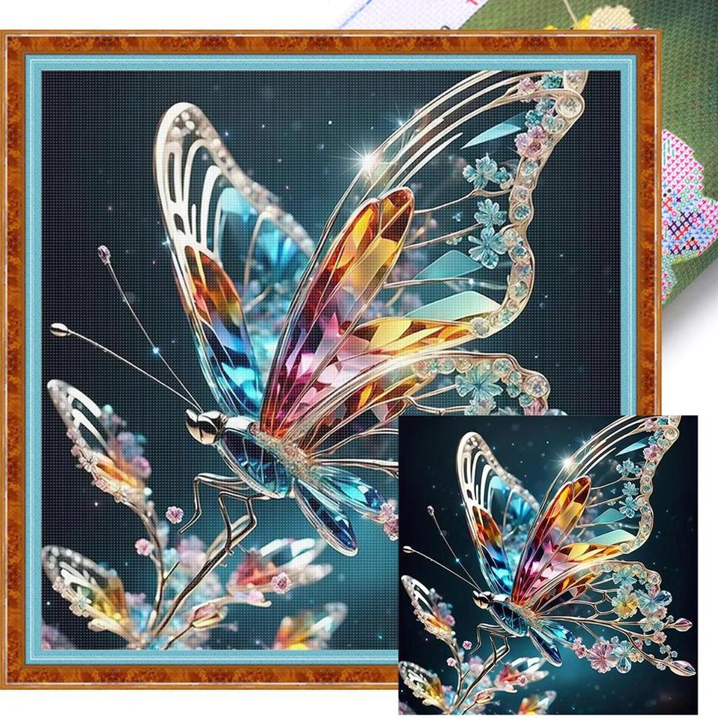 Animal Full 11CT DIY Stamped Cross Stitch Kits 40x40cm Cross Stitch Art and Crafts Kits for Beginners Adults Home Decor
