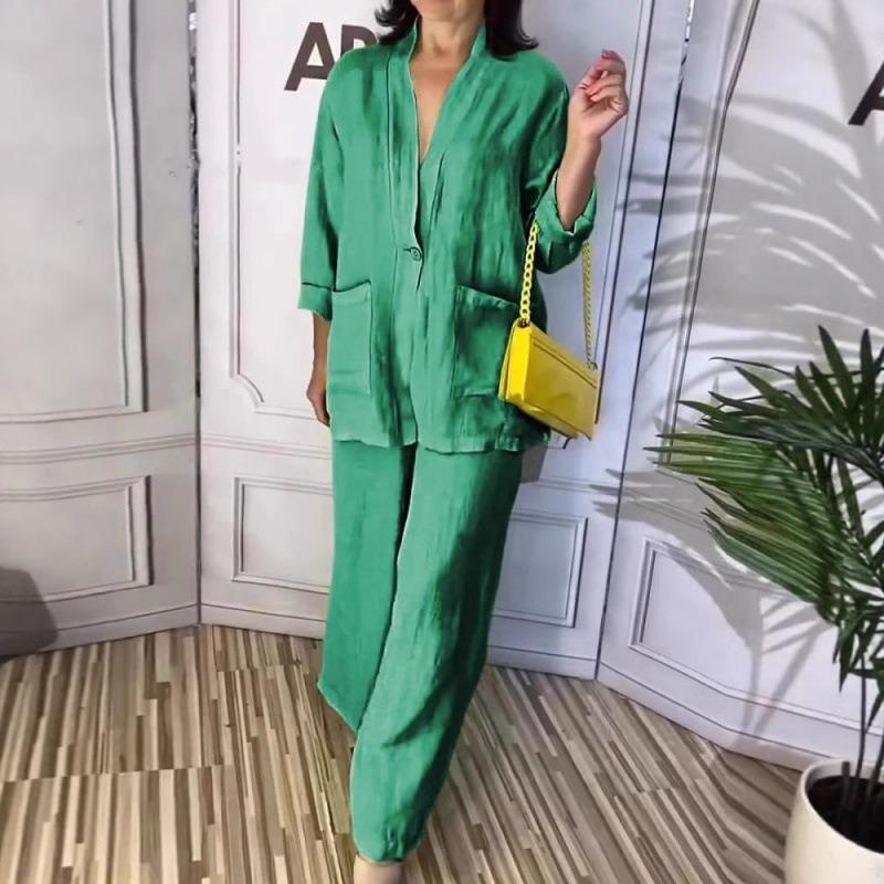 BITCED Women's Fashion Casual Long Sleeve V Neck Pants Suits