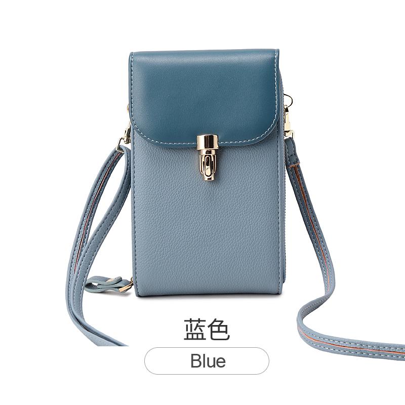 Solid Color Flip Round Lock Phone Bag, Women's Crossbody Bag with Long Shoulder Strap and Credit Card Slot