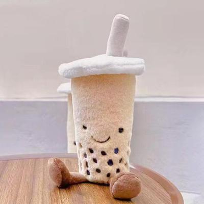 Milk Tea Plush Toy Soft Fluffy Pearl Milk Tea Cup Doll Large Hugable Pillow Small Cute Cushion for Sofa Bedroom Decor