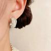 Elegant Retro French Pearl C-Shaped Earrings for Women - Simple, Luxurious, High-End Ear Jewelry.